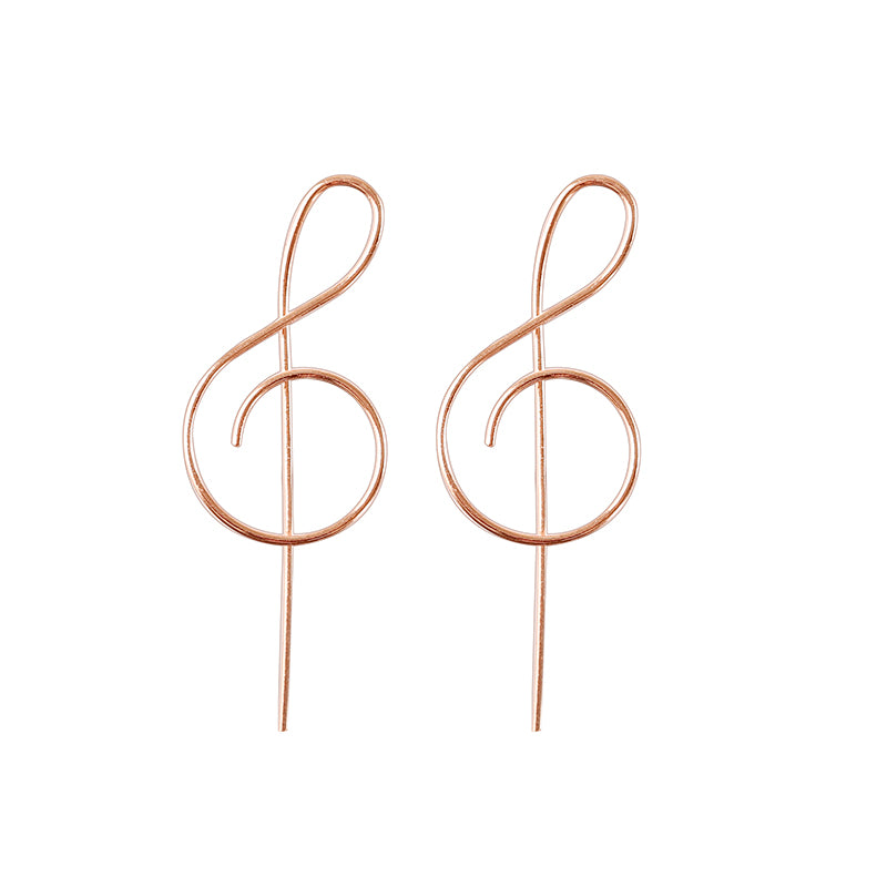 Simplistic Treble Clef Drop Earrings
