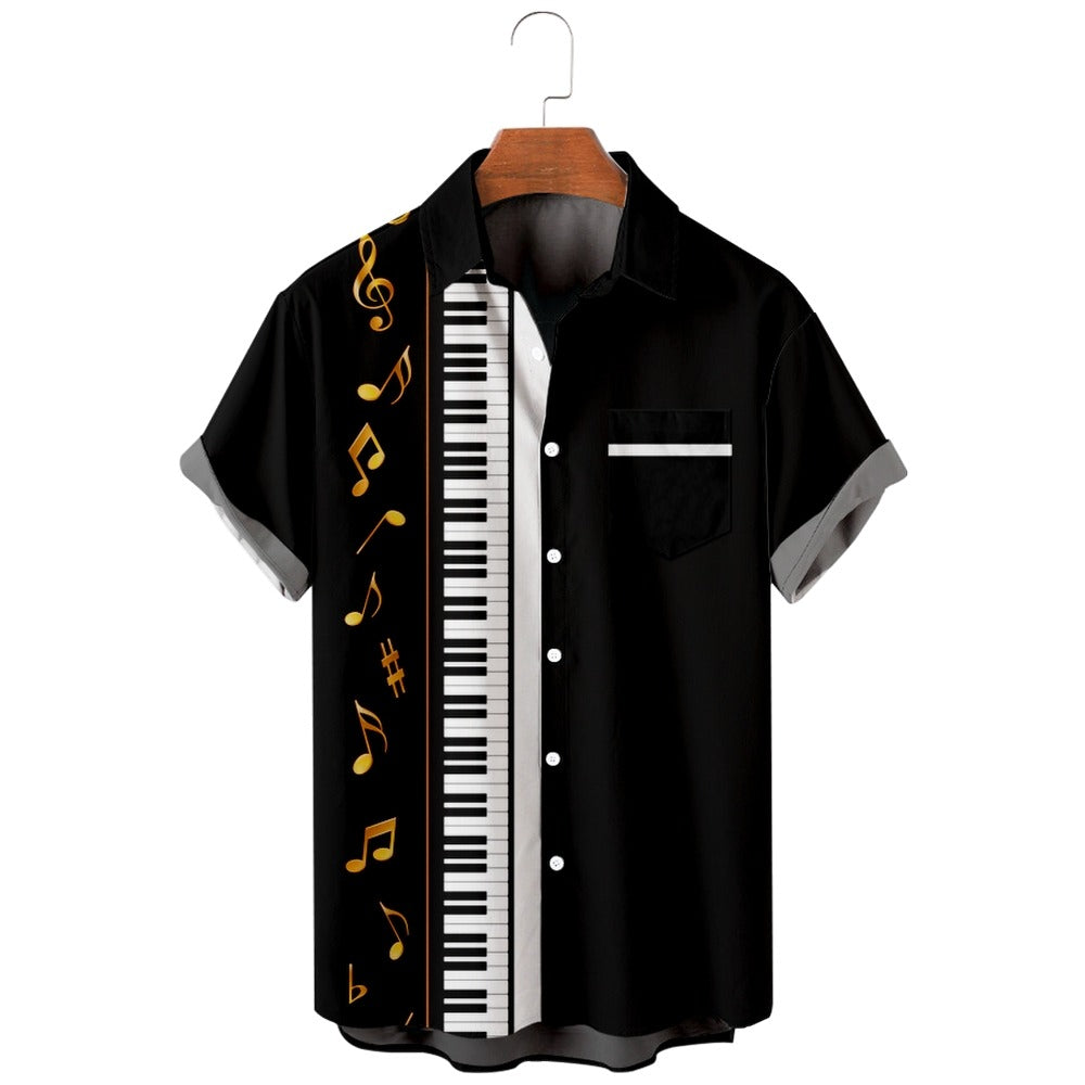Music Piano Black Shirt