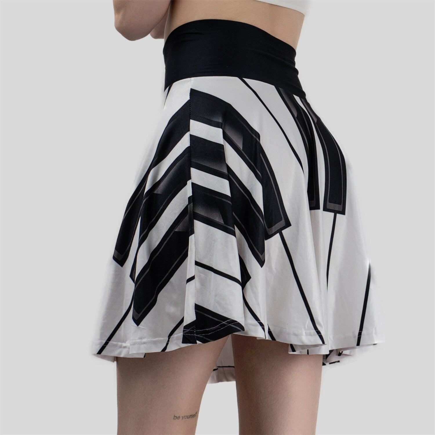 Piano Key Knee-Length Skirt