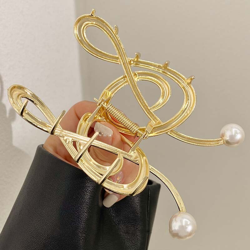 Pearl Music Notes Hair Clip