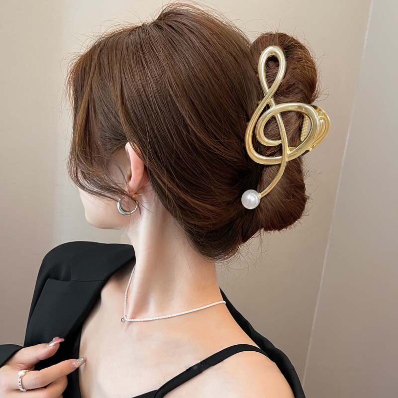 Pearl Music Notes Hair Clip