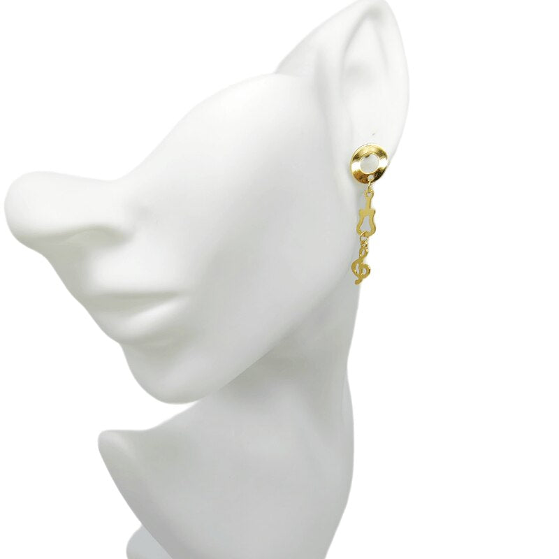 Music Note Guitar Drop Earrings