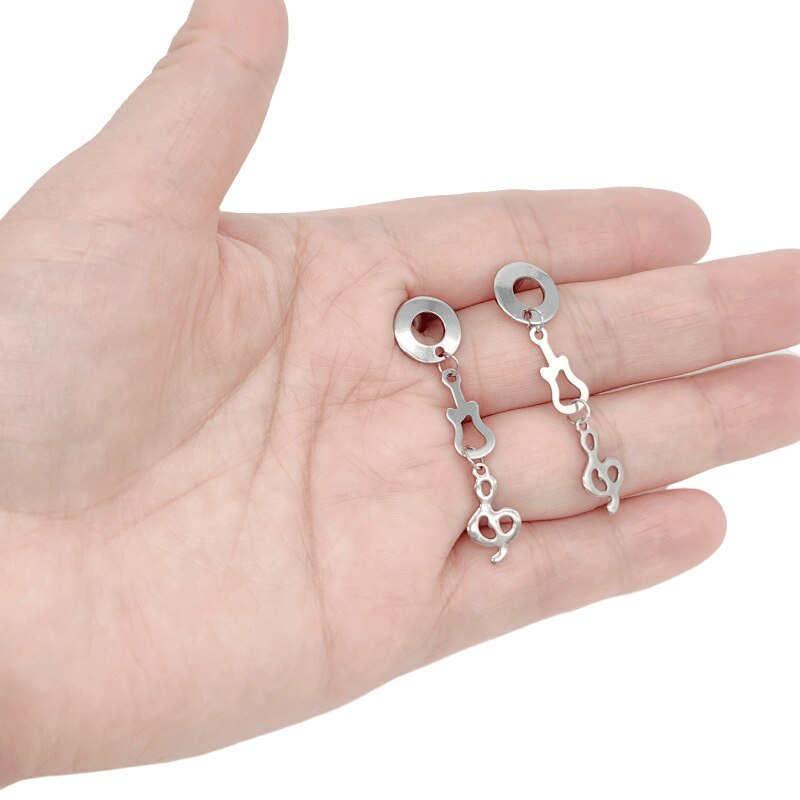Music Note Guitar Drop Earrings
