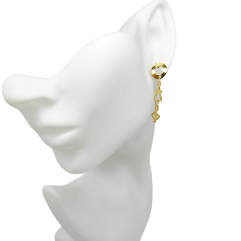 Music Notes Guitar Drop Earrings
