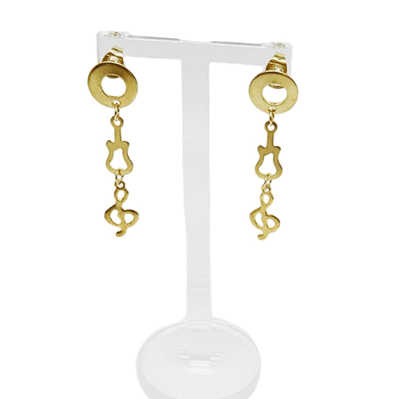 Music Notes Guitar Drop Earrings