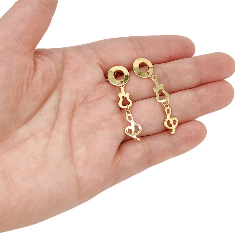 Music Notes Guitar Drop Earrings