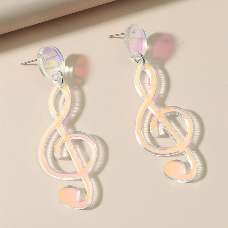Acrylic Treble Clef Earrings