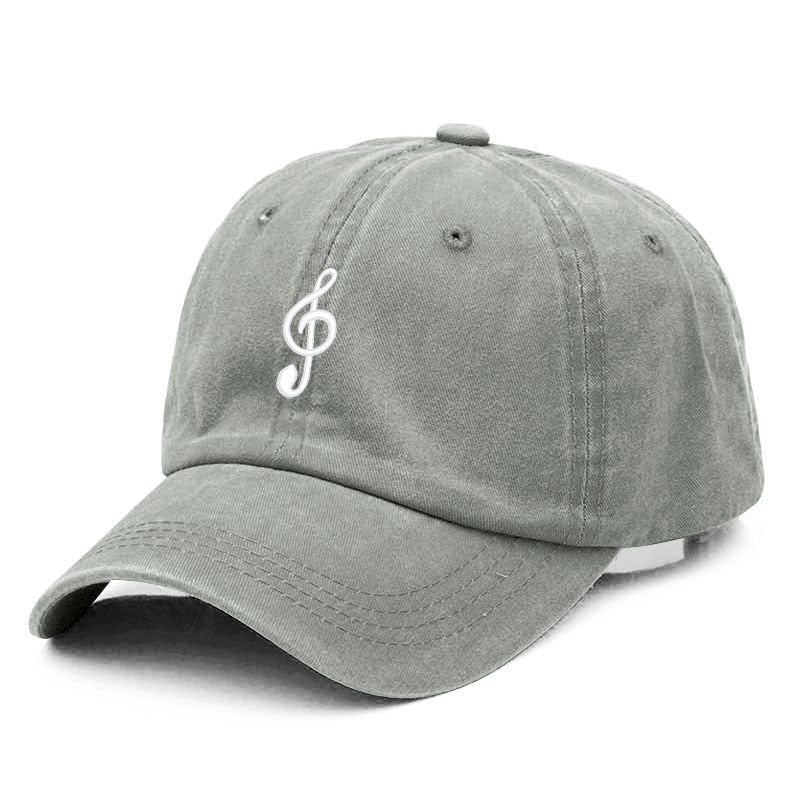 Vintage Washed Music Embroidery Cap