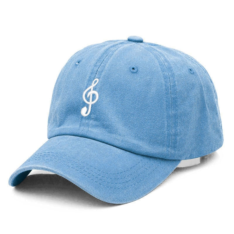 Vintage Washed Music Embroidery Cap