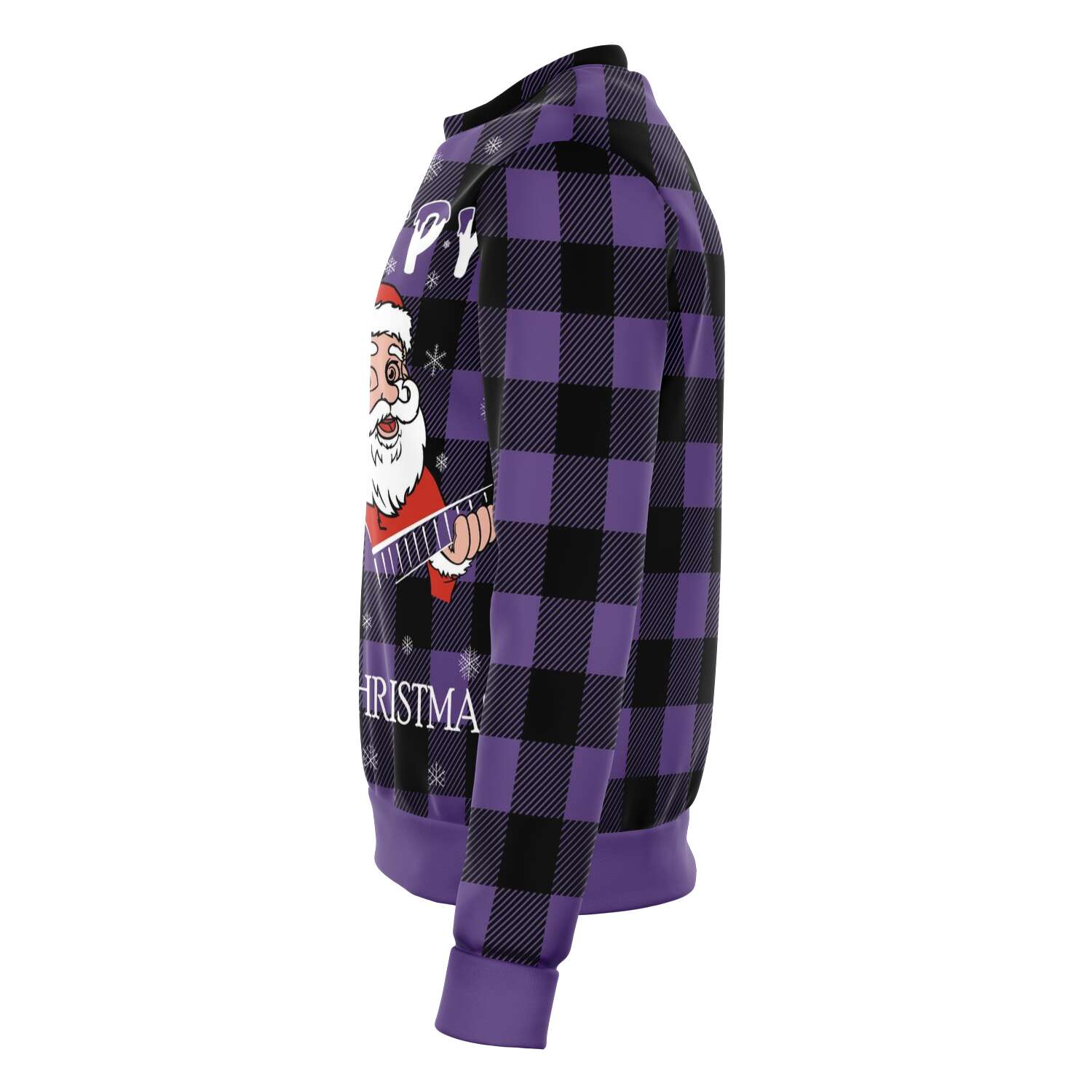 Santa Claus Playing Guitar Purple Sweatshirt