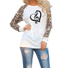 Music Heart & Leopard Print Chiffon T-shirt