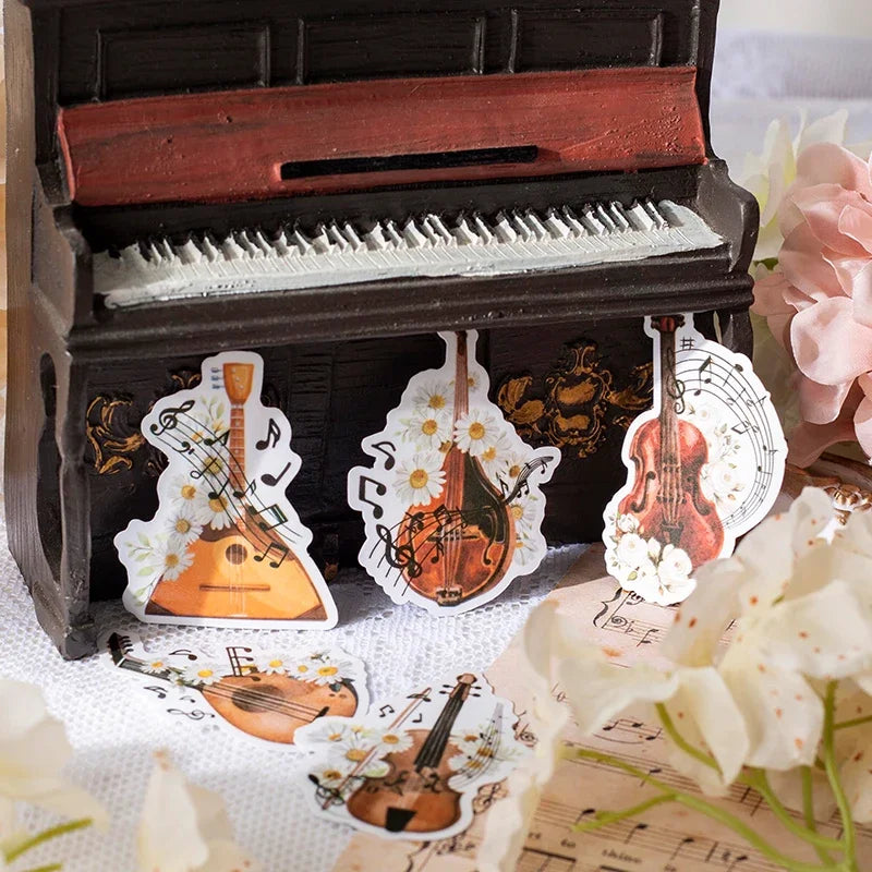 20pcs/set Artistic Music Instruments Sticker