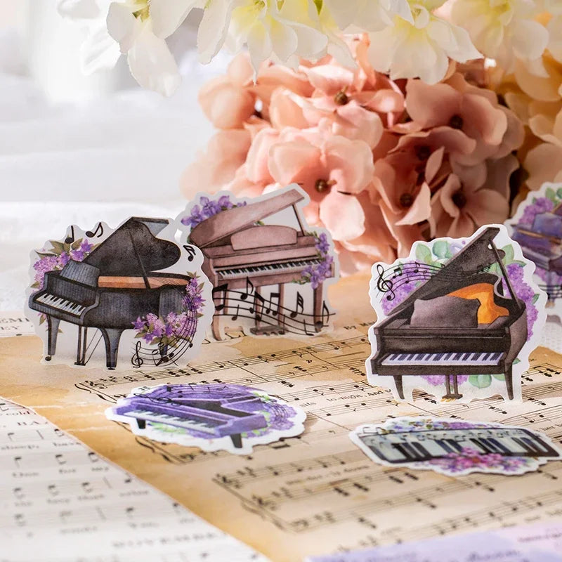 20pcs/set Artistic Music Instruments Sticker