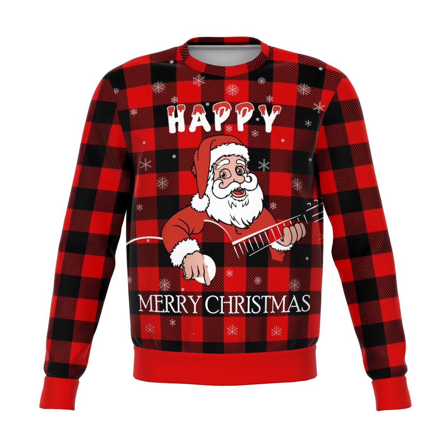 Santa Claus Playing Guitar Red Sweatshirt