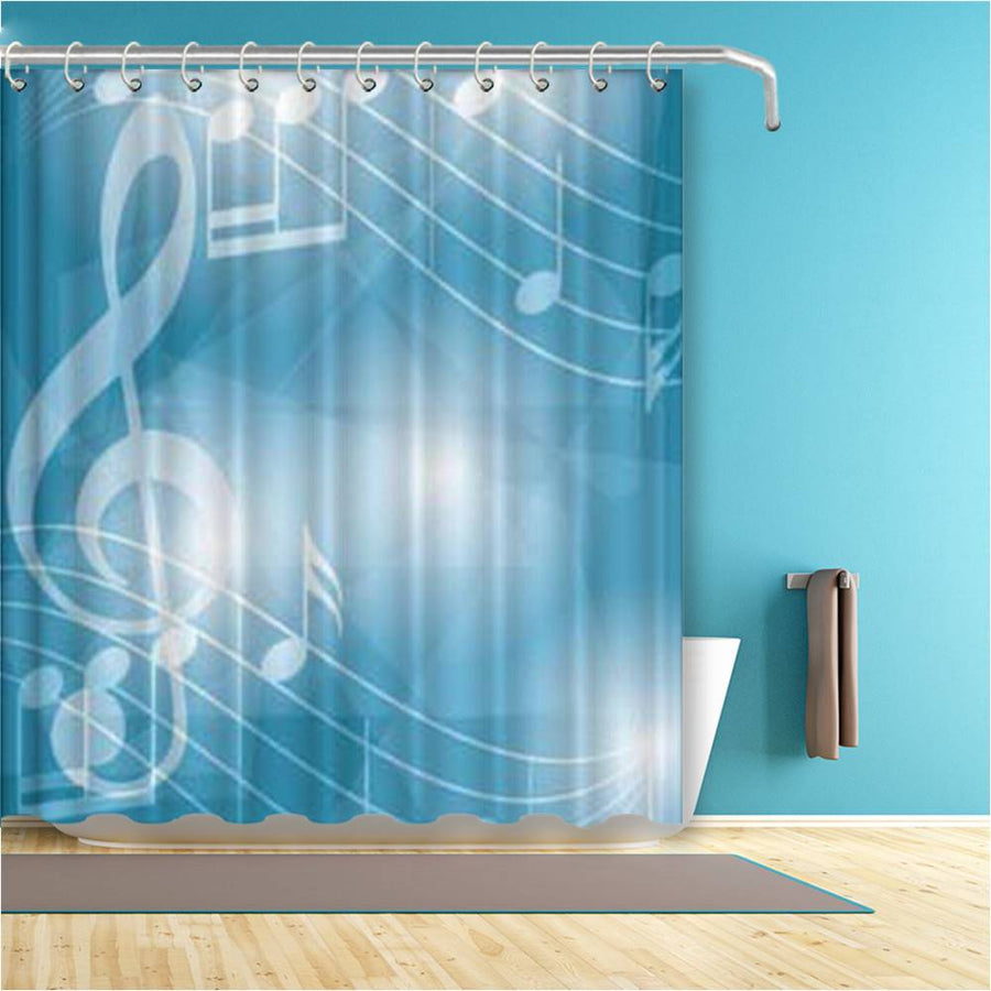 Music Notes Bathroom Curtain