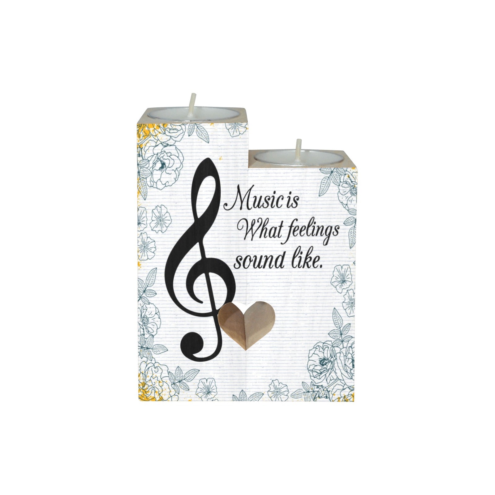 Music Sound Like Heart Candle Holder