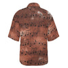 Music Notes Brown Hawaiian Shirt