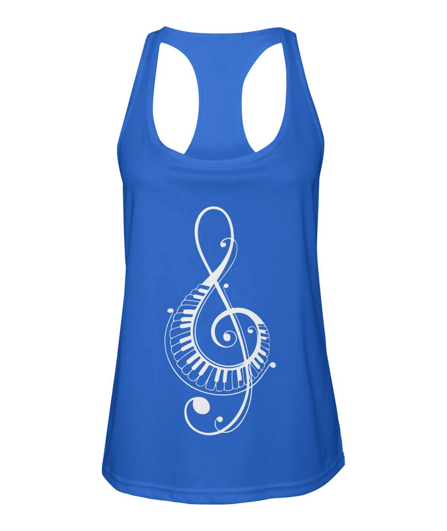 Treble Clef Piano Keys Sport Tank