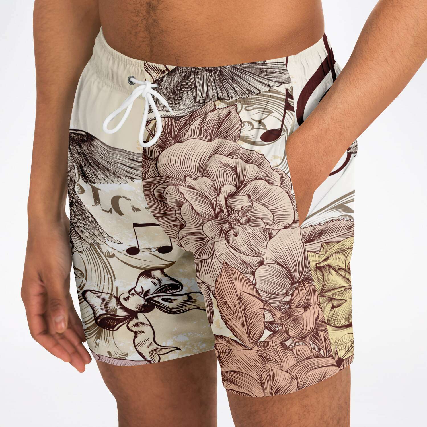Music Notes Birds Shorts