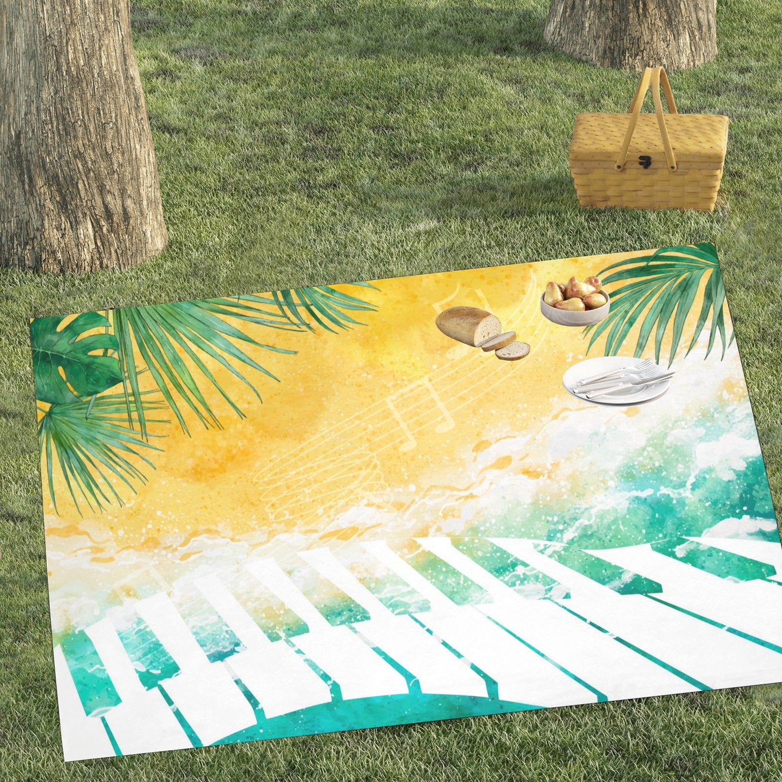 Piano Keys Summer Waterproof Picnic Mat