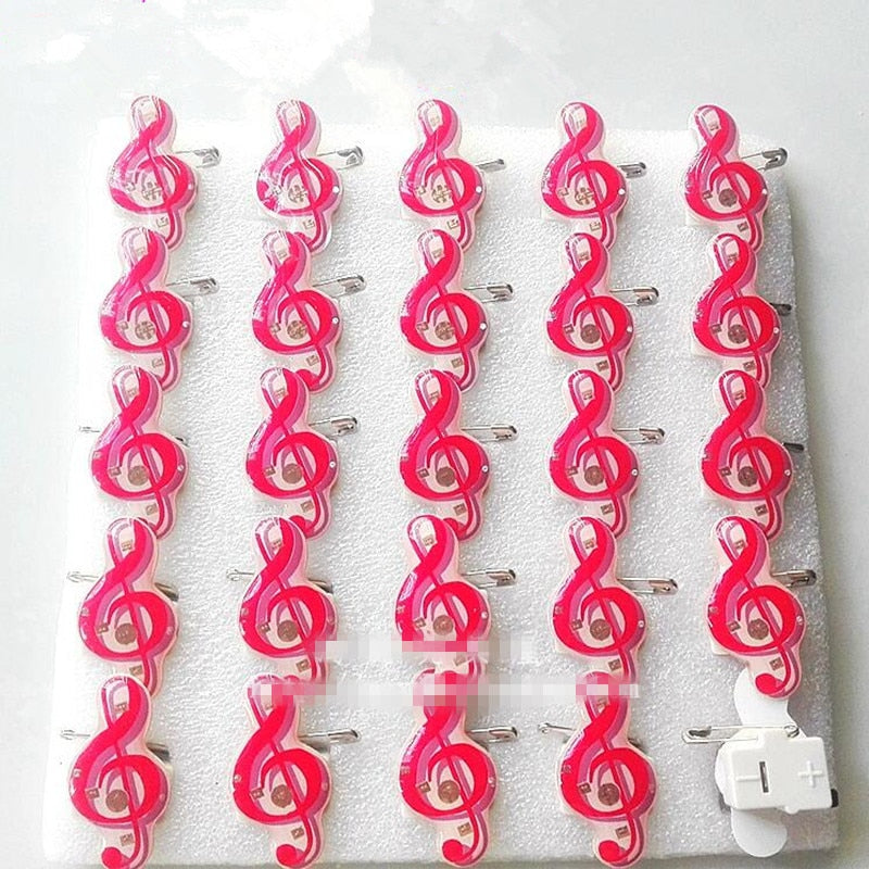 25pcs LED Music Notes Brooch Pin