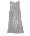 Treble Clef Piano Keys Flowy Tank