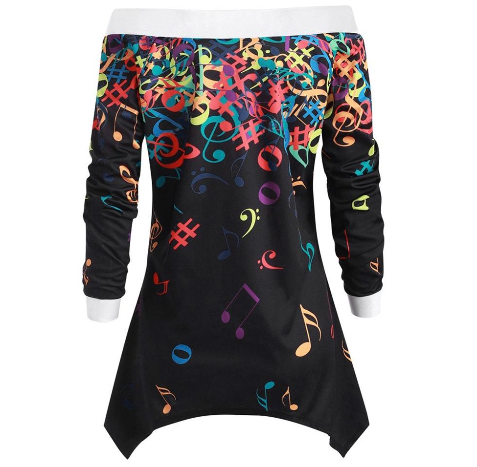 Musical Note Off Shoulder Top