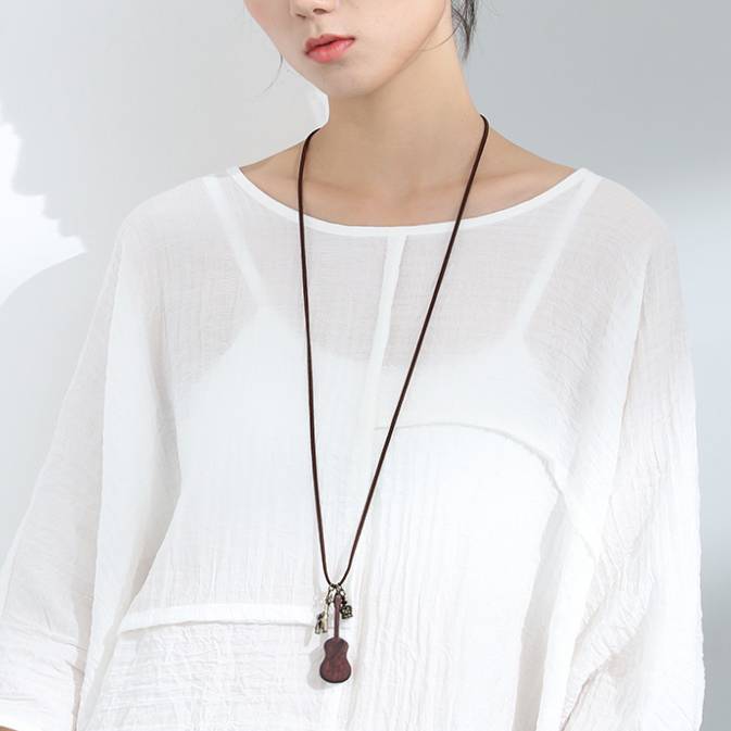 Vintage Wooden Guitar Chains Necklace