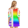 Rainbow Piano Off-Shoulder Dress