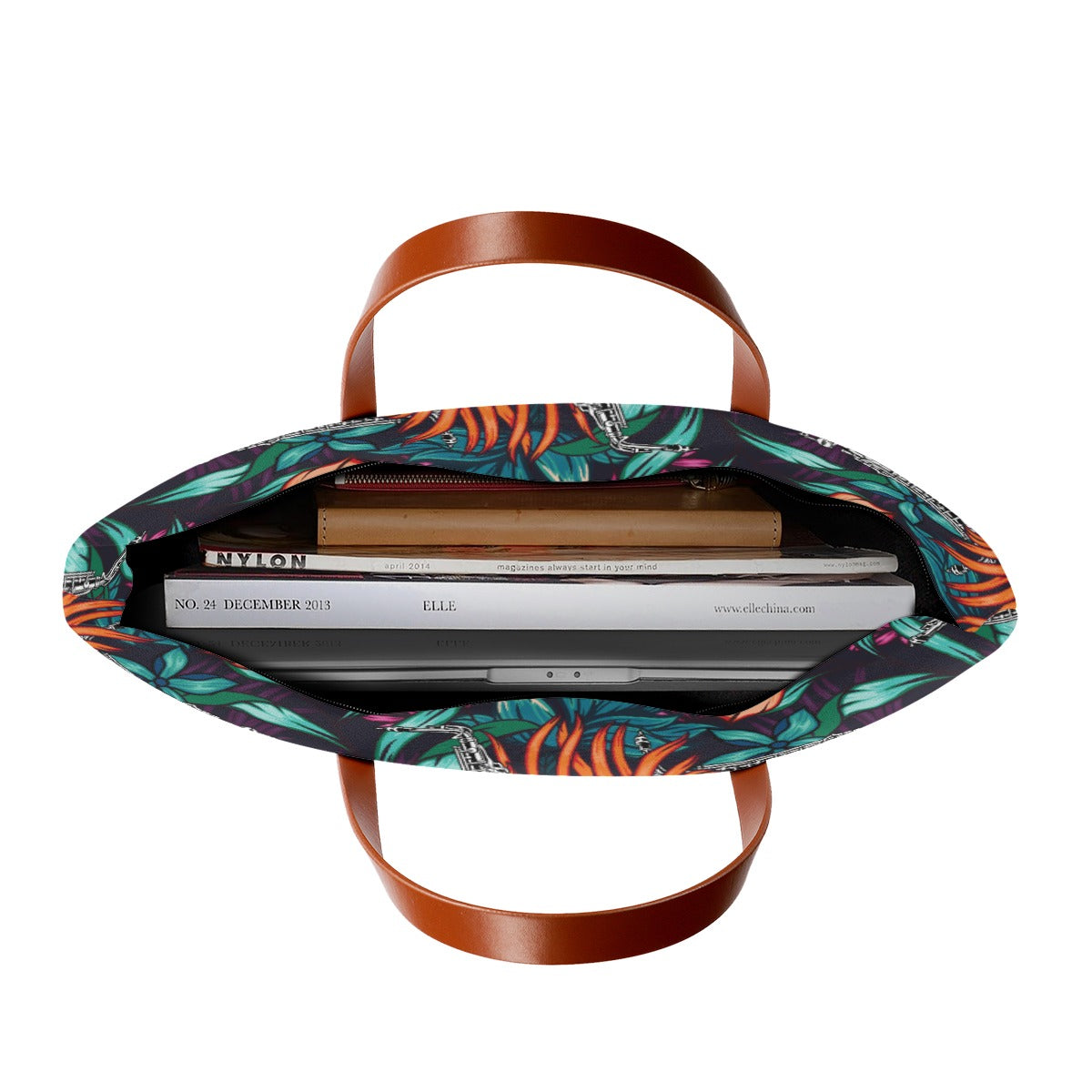 Saxophone Floral Tote Bag