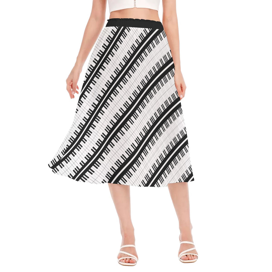 Piano Keys Chiffon Skirt