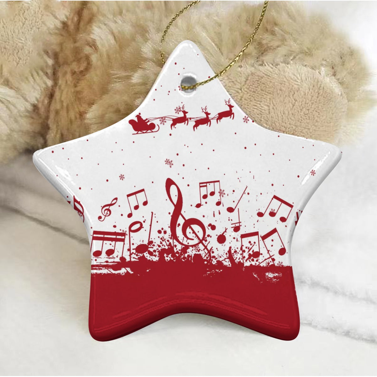 Pentagram Shape Christmas Ceramic Pendant