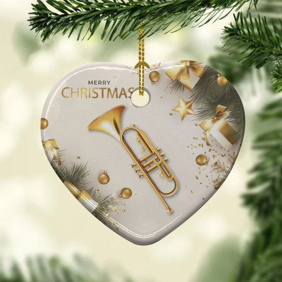 Heart Shaped Christmas Ceramic Pendant