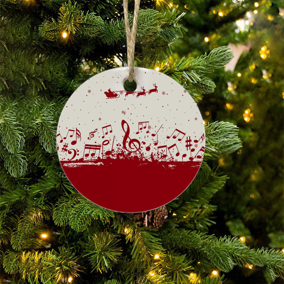 Round Christmas Ceramic endant