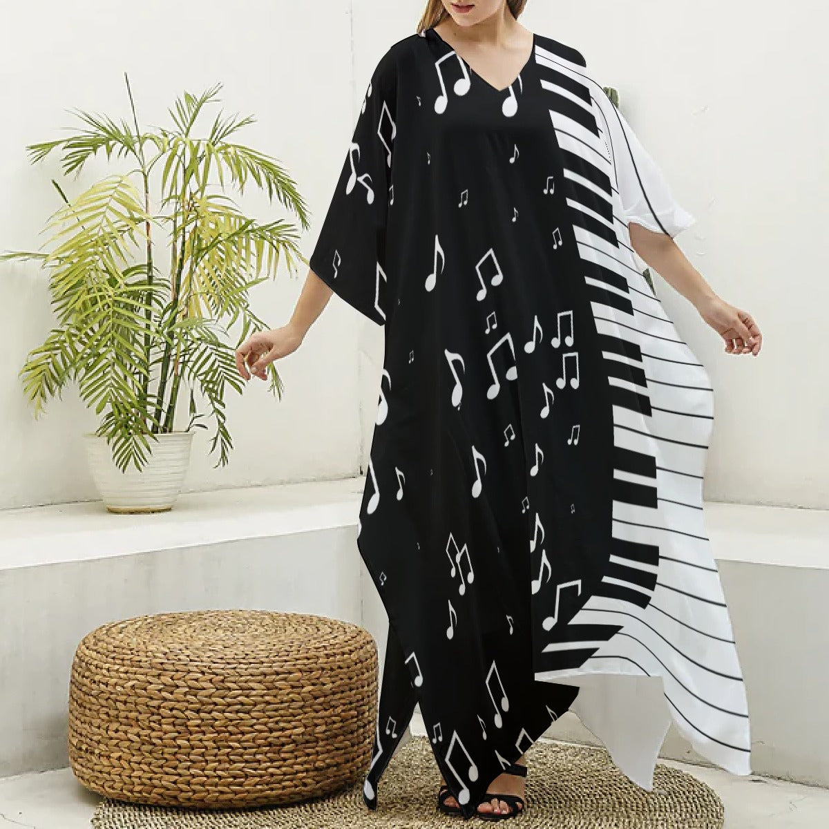 Musical Piano Keys Kaftan Robe