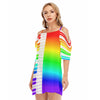 Rainbow Piano Off-Shoulder Dress