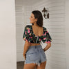 Guitar Hibiscus Cropped Top