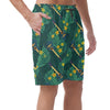 Guitar Floral Green Casual Shorts