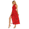 Musical Red Halter Dress