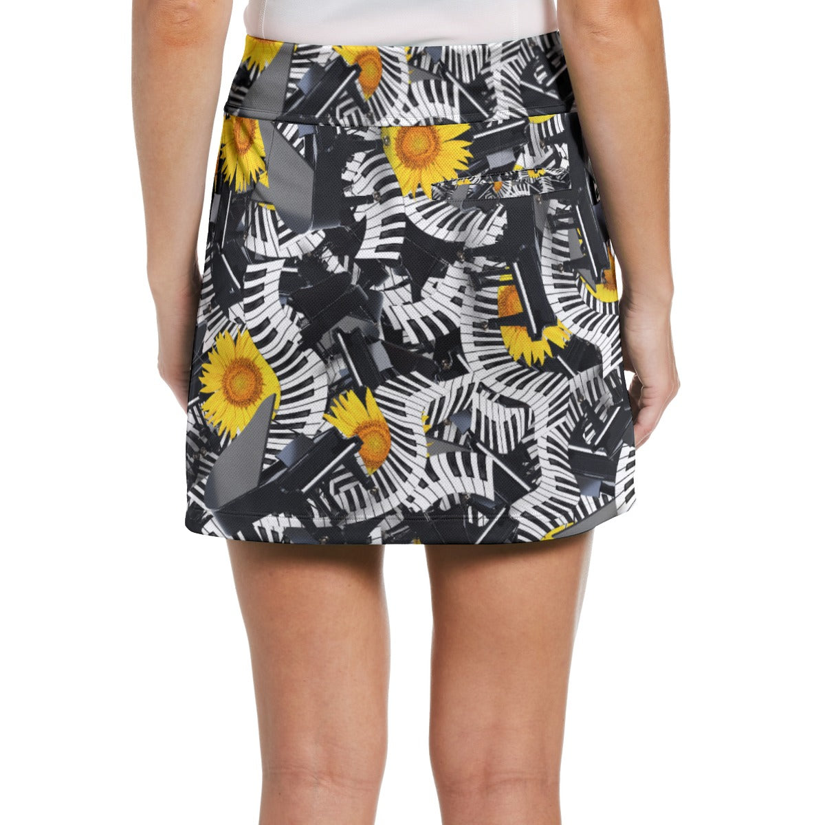 Piano Sunflower Skirt With Inside Shorts