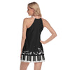 Music Piano Keys Round Neck Dress