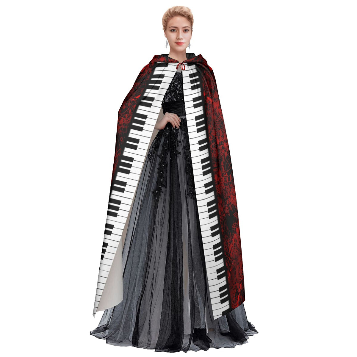 Piano Music Hooded Cloak