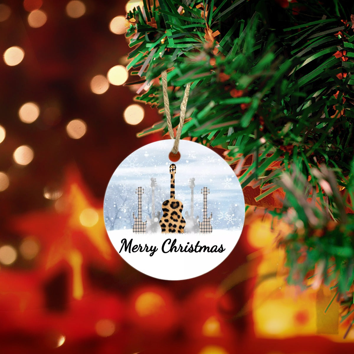 Round Christmas Ceramic endant