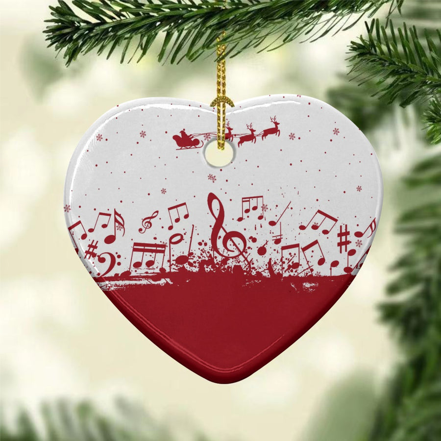 Heart Shaped Christmas Ceramic Pendant
