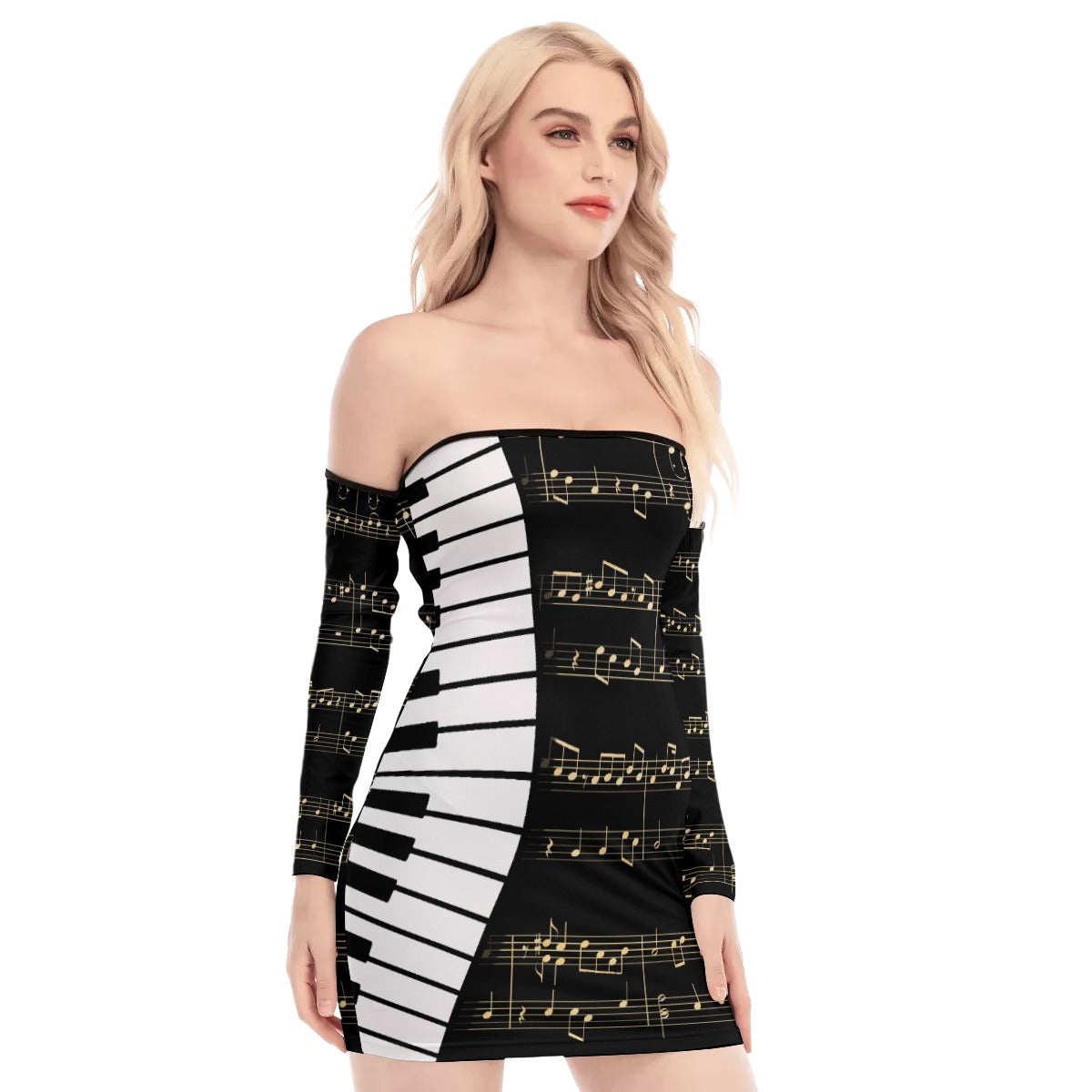 Piano Keys Music Off-shoulder