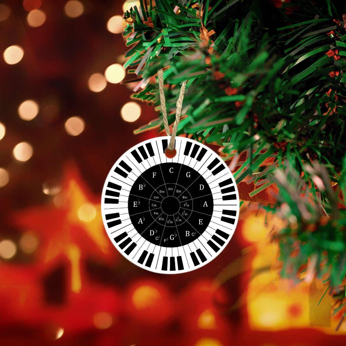 Round Christmas Ceramic endant