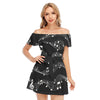 Music Notes Black Ruffle Dress