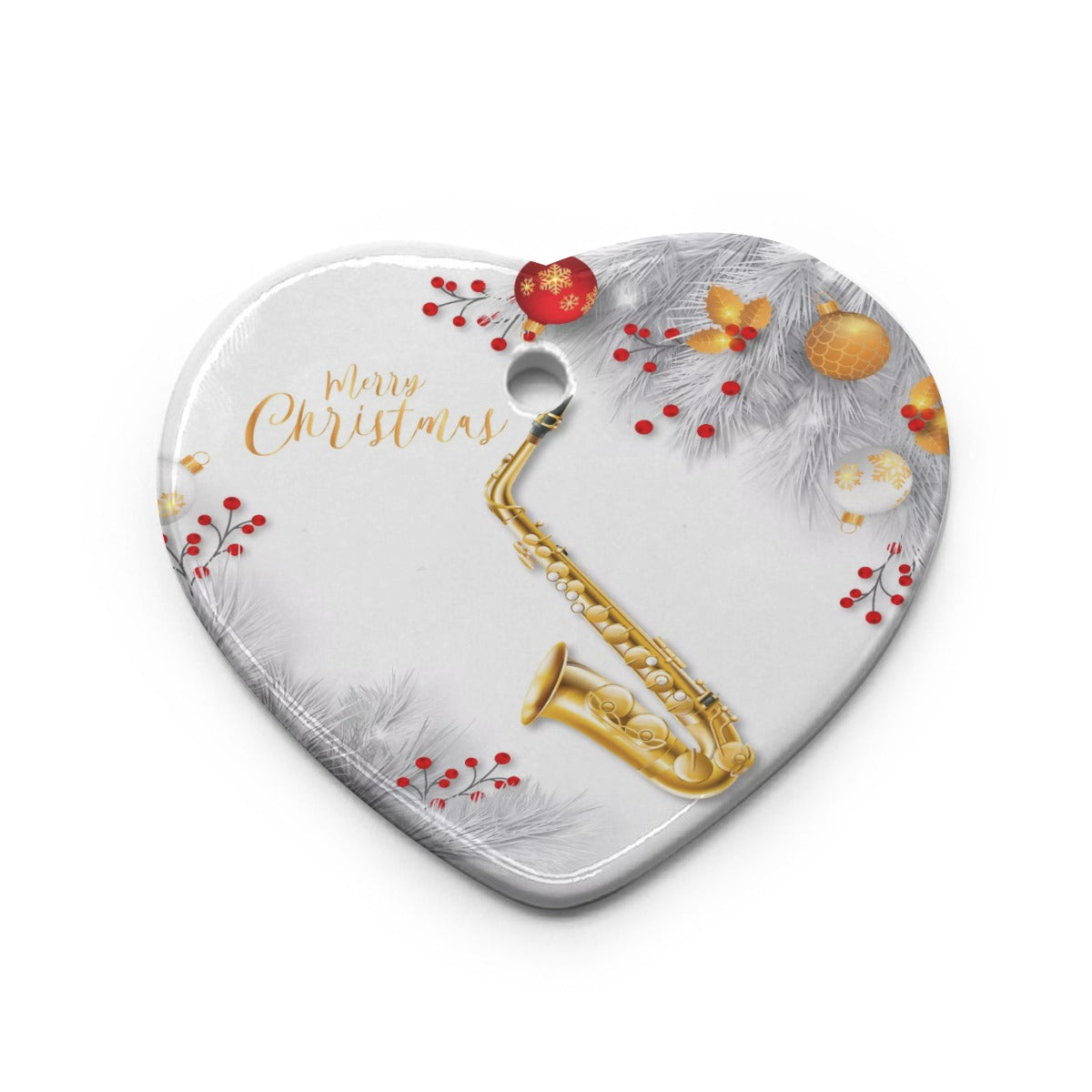 Heart Shaped Christmas Ceramic Pendant