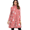 Music Christmas Snow Pink Neck Dress