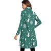 Music Christmas Snow Green Neck Dress